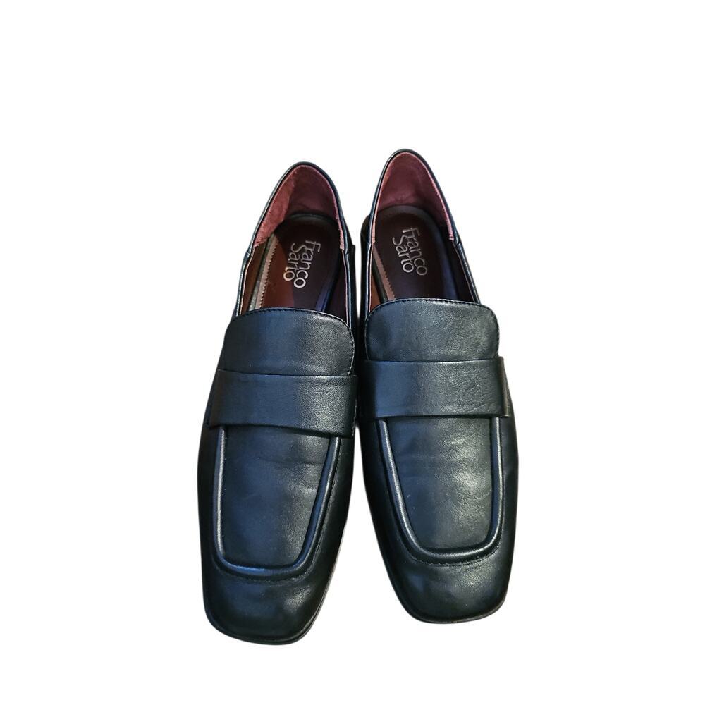 Franco Sarto black leather loafers sz 9.5 SH272